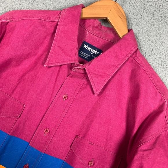 Vintage Wrangler Brushpopper Shirt Men's 19/37 Cowboy Striped VTG 80s 90s NWT - Picture 2 of 9